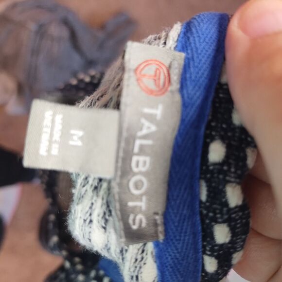 Talbots Navy and White Patterned Top - Picture 6 of 8